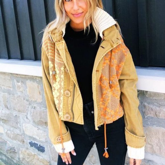 Free People Jackets & Blazers - NWT Free People Tribal Embroidered Winter Coat